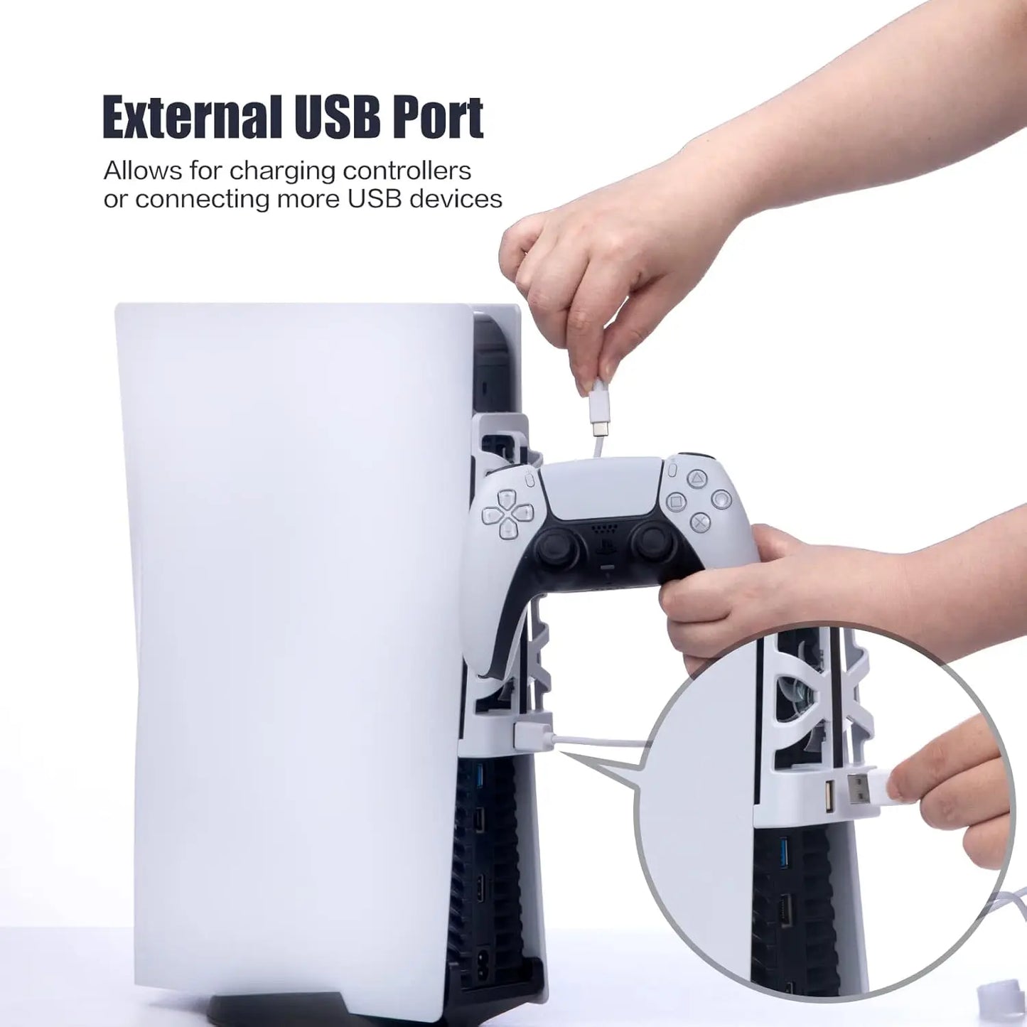 2025 New PS5 Cooling Fans for Playstation 5 Cooling Fan PS5 Discs Edition and Digital Edition with RGB Lighting and USB 3.0 Port