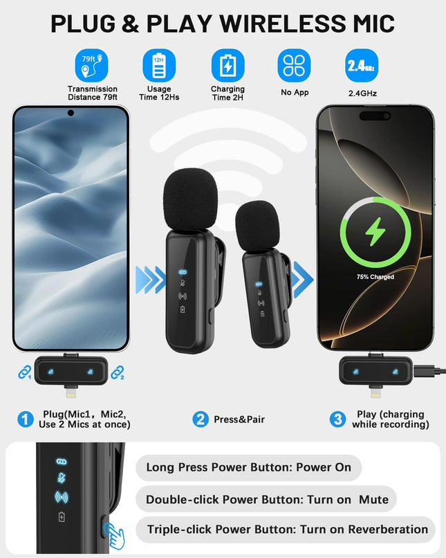 Yeaki Vlogging Kit for Iphone/Android, 71" Selfie Stick Tripod for Iphone with Light, Wireless Remote & Microphone, Adjustable Phone Tripod for Tiktok/Youtube Starter Content Creator Essentials Kit