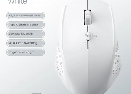 Bluetooth 5.2 Mouse 2.4G Wireless Mouse Dual-Mode Silent Mouse Rechargeable Gaming Mouse 1600DPI for Laptop Computer Win Mac OS