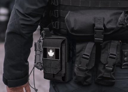 Molle Pouch Multi-Purpose Tactical Compact Water-Resistant Utility Pouch with CA Flag Patch and D-Ring Gear Clip