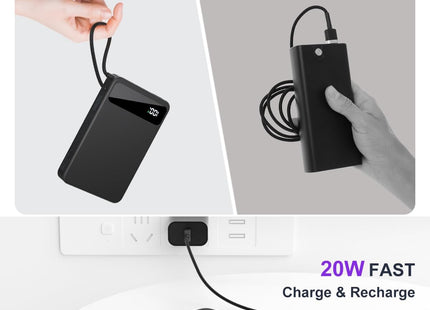 Magnetic Power Bank, 10,000Mah Wireless Portable Charger for Mag-Safe 15W Fast Charging, Battery Pack with Usb-C/Lightning Cable 22.5W In/Out for Iphone 17/16/15/14/13/12 Series, Airpods & More