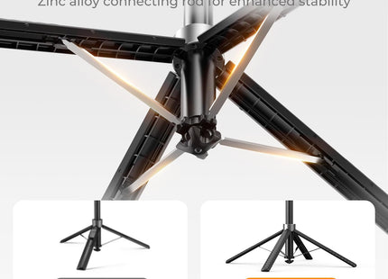 K&F CONCEPT 71" Tripod Compatible with Iphone/Pocket 4/3/Insta360 Luna Ultra, Auto Open Phone Tripod with 4 Legs & Stabilizing Handle, 360° Rotation Selfie Stick with Wireless Remote Control
