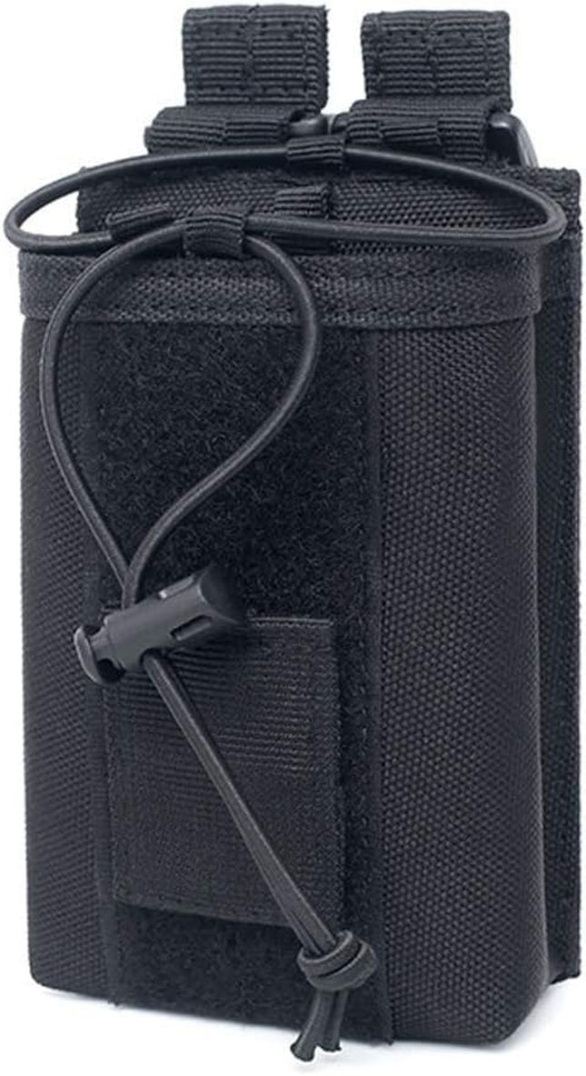 Tactical Military Molle Radio Pouch Holder Case for Walkie Talkies (Black)