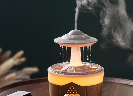 UFO Cloud Rain Drop Humidifier – Noiseless Ultrasonic Aromatherapy Diffuser with Remote Control, Cool Mist Air Purifier for Home, Office & Bedroom – 200Ml+ Capacity