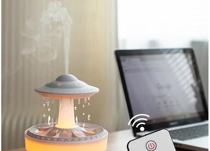 UFO Cloud Rain Drop Humidifier – Noiseless Ultrasonic Aromatherapy Diffuser with Remote Control, Cool Mist Air Purifier for Home, Office & Bedroom – 200Ml+ Capacity
