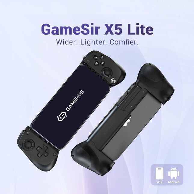 Gamesir X5 Lite Mobile Gaming Controller for Android & Iphone 15/16 Series (USB-C), Hall Effect Joystick, Lightweight Ergonomic Phone Controller- Play Genshin Impact & Zenless Zone Zero