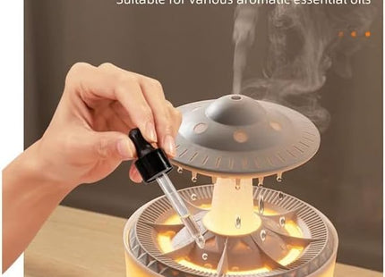 UFO Cloud Rain Drop Humidifier – Noiseless Ultrasonic Aromatherapy Diffuser with Remote Control, Cool Mist Air Purifier for Home, Office & Bedroom – 200Ml+ Capacity