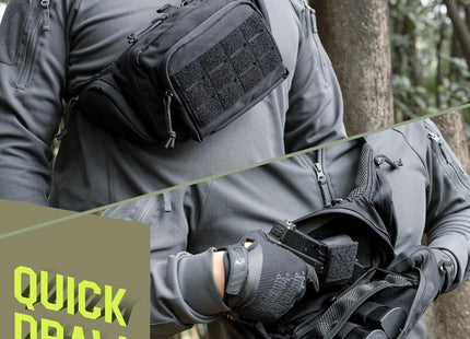 WYNEX Concealed Carry Fanny Pack Pistol Pouch, Tactical Fanny Pack Handgun Pouch with Universal Pistol Holster CCW EDC Waist Pack of Adjustable Paracord Suspension System for Men