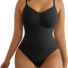 SHAPERX Shapewear for Women Tummy Control Seamless Tops with Thong Camisole Bodysuit Waist Snatching Body Shaper