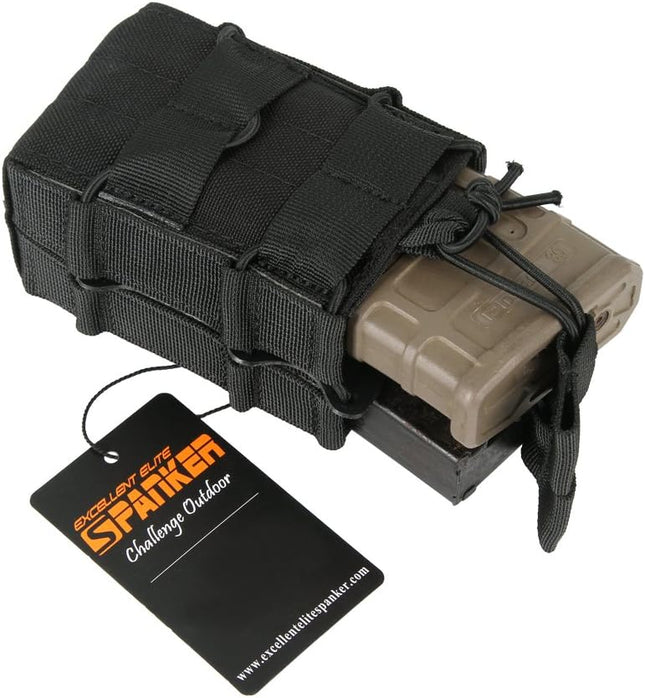 EXCELLENT ELITE SPANKER Tactical Molle Single/Double Open-Top Mag Pouch for M4 M14 M16 AR15 G36 Magazine
