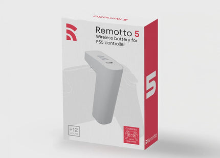Remotto5 - Wireless Charger for PS5 Controller, Portable Battery for Dualsense, Play While Charging, +12 Hours of Battery Life, PS5 Accessory