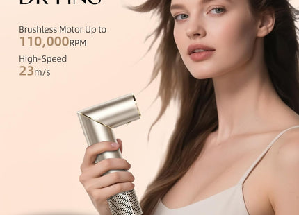 RUCHA Foldable 8 in 1 Hair Styler & Hot Air Styler, 110,000 RPM High Speed Hair Dryer Brush, Air Curler for Hair, Negative Ion Hot Air Bursh for Frizz-Free Styling Curling Fast Drying Straightening Volumizing