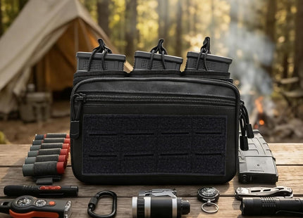 Tactical Mag Admin Pouch Molle Mag Pouch, Open Top Single/Double/Triple Magazine Pouch Holder Carrier for M4 M16 AK AR Glock M1911 92F 9Mm Molle Utility Tool Pouch Medical EMT Organizer