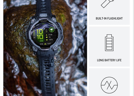 Garmin Instinct® 3 45Mm, AMOLED Display, Rugged Outdoor GPS Smartwatch, Metal-Reinforced Bezel, Built-In Flashlight, up to 18 Days of Battery Life, Black