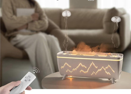 Flame Fire Diffuser Humidifier, 3 Colors Changing Oil Diffuser,Flame 2 Mist Modes, Ultra-Quiet Aroma Essential Oils Aromatherapy Diffusers for Bedroom, Office
