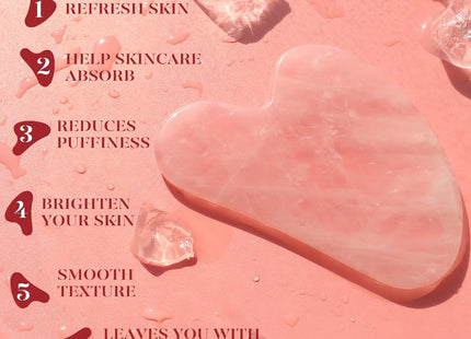 BAIMEI Icyme Rose Quartz Roller & Gua Sha Facial Tool Set for Depuffing | Cooling Face Roller for Lymphatic Massage,Sculpting Tool for Face, Eyes & Neck, Skin Care Gifts for Women,Spa & Travel Use