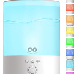 Everlasting Comfort 2.5L Top Fill Humidifiers for Bedroom, 2.5L - Quiet Easy to Fill & Clean, 24HR Runtime, Night Lights, Timer, Ultrasonic Cool Mist Humidifier, Auto Shut-Off, Essential Oil Diffuser