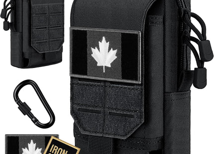 Molle Pouch Multi-Purpose Tactical Compact Water-Resistant Utility Pouch with CA Flag Patch and D-Ring Gear Clip