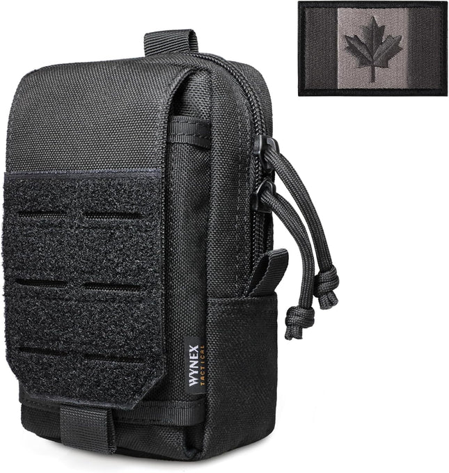 WYNEX Tactical EDC Pouch, Molle Utility Pouches Gadget Organizer Phone Holder Waist Pack IFAK Bag Smartphone Pouch Tool Holster Pocket Gadget Waist Pack Canada Patch Included