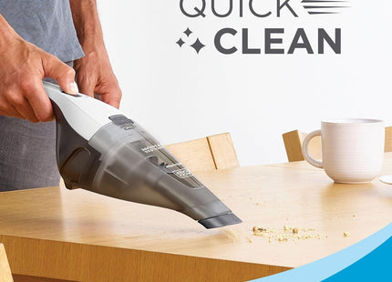 BLACK+DECKER Dustbuster Quickclean Cordless Handheld Vacuum, White (HNVC215B10), Dirt Bowl and Fliter