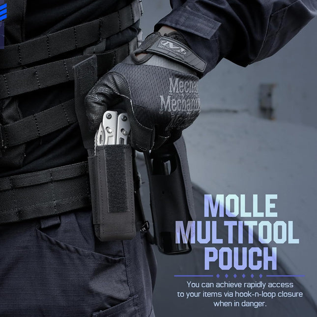 WYNEX OC Pepper Spray Holster Pouch, Small MOLLE Flashlight Holder Tactical Multitool Mag Accessories Pouch for Duty Belt