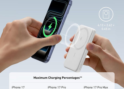 Anker Magnetic Portable Charger, 5,000 Mah Wireless Portable Charger with USB-C Cable, Battery Pack Only Compatible with Phone 15/15 Pro/15 Pro Max, Iphone 14/13/12 Series