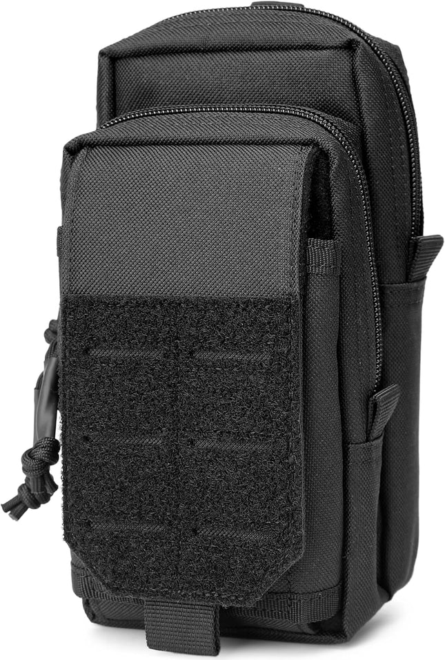 MOZETO Molle Pouches, Universal Tactical Pouche with Mobile Phone Holster, Compact 1000D Utility EDC Tool Bag Gadget Organizer