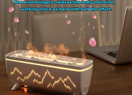 Flame Fire Diffuser Humidifier, 3 Colors Changing Oil Diffuser,Flame 2 Mist Modes, Ultra-Quiet Aroma Essential Oils Aromatherapy Diffusers for Bedroom, Office