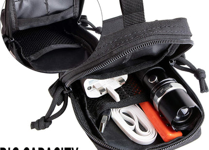 Molle Pouch Multi-Purpose Tactical Compact Water-Resistant Utility Pouch with CA Flag Patch and D-Ring Gear Clip