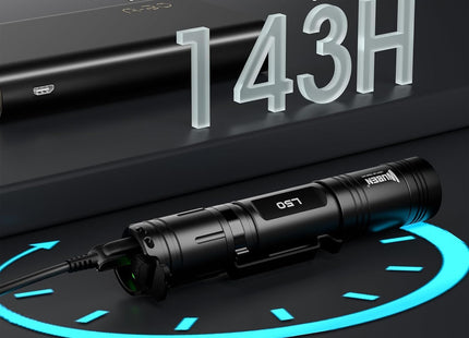 WUBEN L50 Rechargeable Flashlights 1200 High Lumens, LED Tactical Flashlight Super Bright, IP68 Waterproof Flash Light with 5 Modes, Lampe De Poche for Outdoor, Emergency, Camping, Hiking, Home