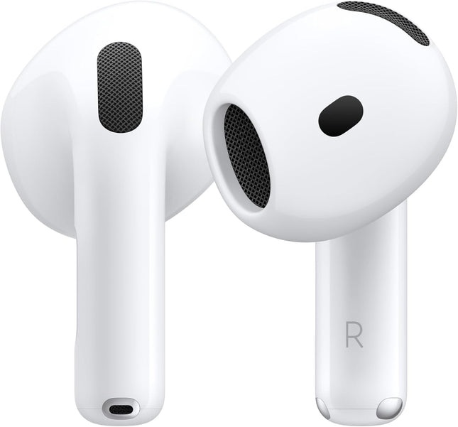Apple Airpods 4 Wireless Earbuds, Bluetooth Headphones, Personalized Spatial Audio, Sweat- and Water-Resistant, USB-C Charging Case, H2 Chip, up to 30 Hours of Battery Life