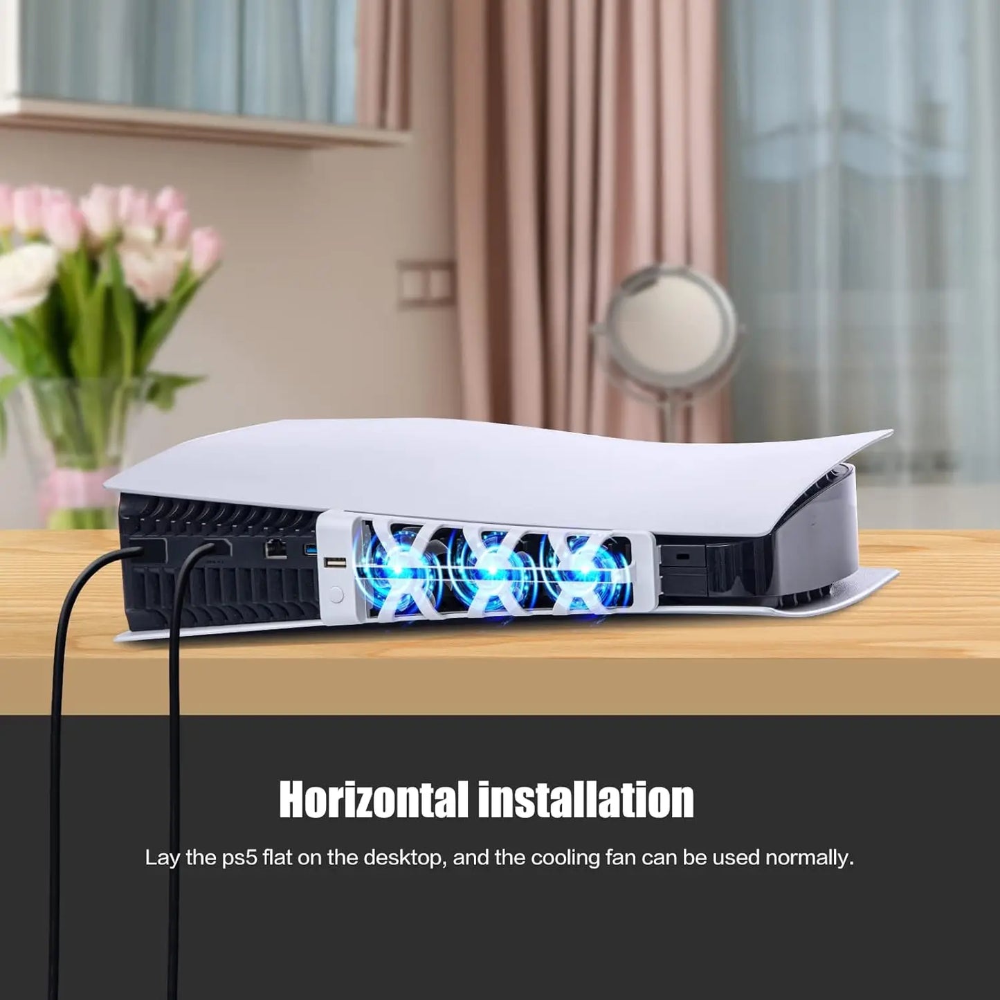 2025 New PS5 Cooling Fans for Playstation 5 Cooling Fan PS5 Discs Edition and Digital Edition with RGB Lighting and USB 3.0 Port