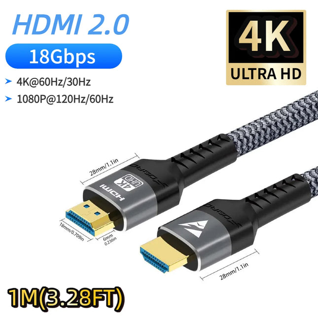 16K HDMI 2.2 Cable 96Gbps Supports 8K@120Hz 4K@240Hz 2K@360H HDR Earc Compatible with Roku TV HDTV PS5