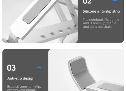 For Macbook Laptop Stand Folding Adjustable Aluminum Computer Pc Tablet Stand Notebook Tablelaptop Holder Heat Dissipation
