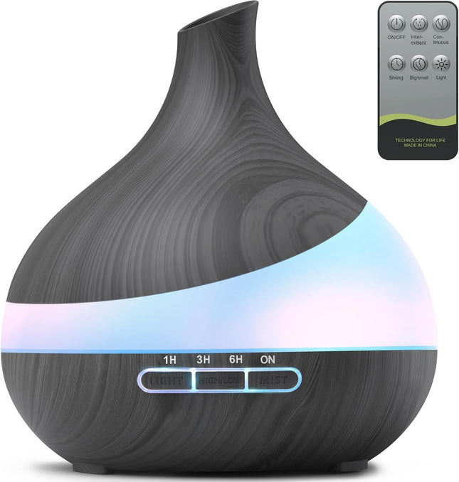 HJTHJT 500ML Essential Oil Diffuser: Aroma Diffuser with Remote Control for Hotel Spa Yoga Room - Humidifiers for Bedroom with 14 Colors LED Night Light for Women Home Relaxation (Starry Black) | Aromatherapy Diffuser for Home with Remote Control & 6H Timer - Humidifiers for Bedroom <35Db Quiet - Bpa-Free Safe