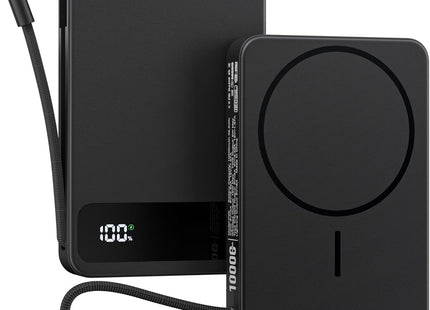 Magnetic Power Bank, 10,000Mah Wireless Portable Charger for Mag-Safe 15W Fast Charging, Battery Pack with Usb-C/Lightning Cable 22.5W In/Out for Iphone 17/16/15/14/13/12 Series, Airpods & More
