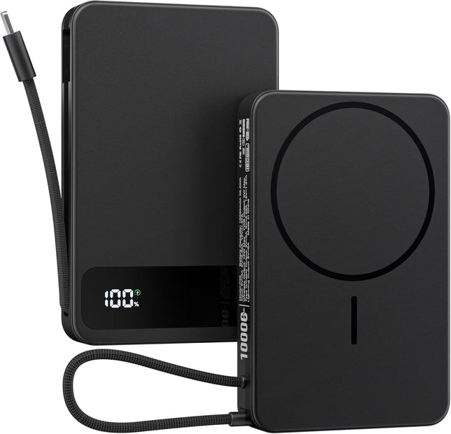 Magnetic Power Bank, 10,000Mah Wireless Portable Charger for Mag-Safe 15W Fast Charging, Battery Pack with Usb-C/Lightning Cable 22.5W In/Out for Iphone 17/16/15/14/13/12 Series, Airpods & More