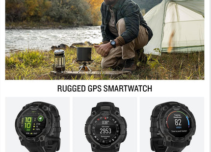 Garmin Instinct® 3 45Mm, AMOLED Display, Rugged Outdoor GPS Smartwatch, Metal-Reinforced Bezel, Built-In Flashlight, up to 18 Days of Battery Life, Black