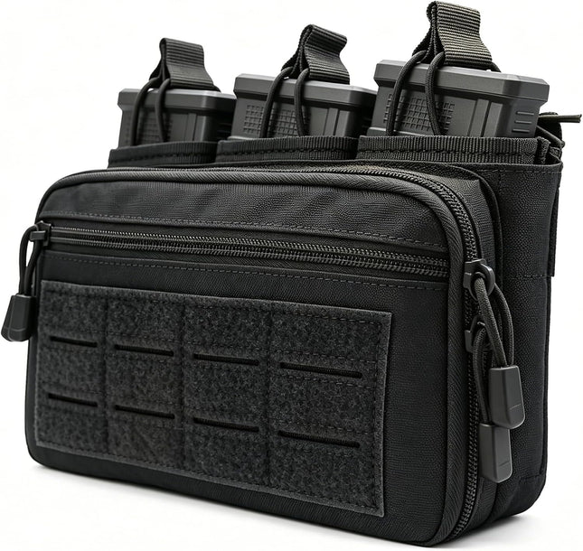 Tactical Mag Admin Pouch Molle Mag Pouch, Open Top Single/Double/Triple Magazine Pouch Holder Carrier for M4 M16 AK AR Glock M1911 92F 9Mm Molle Utility Tool Pouch Medical EMT Organizer
