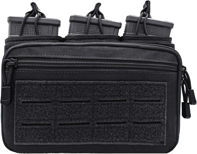 Tactical Mag Admin Pouch Molle Mag Pouch, Open Top Single/Double/Triple Magazine Pouch Holder Carrier for M4 M16 AK AR Glock M1911 92F 9Mm Molle Utility Tool Pouch Medical EMT Organizer