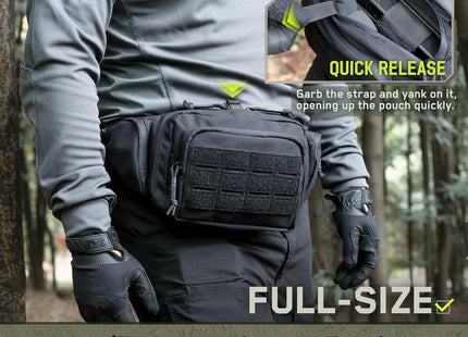 WYNEX Concealed Carry Fanny Pack Pistol Pouch, Tactical Fanny Pack Handgun Pouch with Universal Pistol Holster CCW EDC Waist Pack of Adjustable Paracord Suspension System for Men