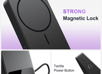 Magnetic Power Bank, 10,000Mah Wireless Portable Charger for Mag-Safe 15W Fast Charging, Battery Pack with Usb-C/Lightning Cable 22.5W In/Out for Iphone 17/16/15/14/13/12 Series, Airpods & More