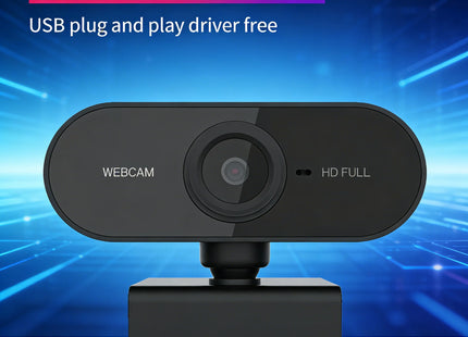 USB Webcam with Microphone, Plug and Play Computer Camera for Video Calling, Zoom, Teams, Streaming, Compatible with PC and Mac