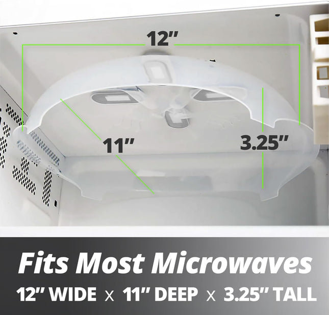 HOVER COVER Magnetic Splatter Cover, 12-Inch Clear Bpa-Free Food Lid, Vented Plate Guard with Steam Vents, Anti-Splash Microwave Lid, Dishwasher Safe, Space-Saving Magnetic Storage - Gray