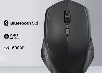 Bluetooth 5.2 Mouse 2.4G Wireless Mouse Dual-Mode Silent Mouse Rechargeable Gaming Mouse 1600DPI for Laptop Computer Win Mac OS