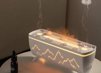 Flame Fire Diffuser Humidifier, 3 Colors Changing Oil Diffuser,Flame 2 Mist Modes, Ultra-Quiet Aroma Essential Oils Aromatherapy Diffusers for Bedroom, Office
