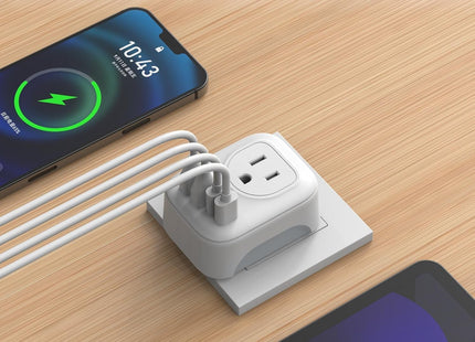 2 Pack European Travel Plug Adapter, VYLEE International Travel Adapter with 2 Outlets 4 USB Ports(2 USB C), 6 in 1 Type C Travel Essentials Charger for US to Most of Europe EU Italy Spain France
