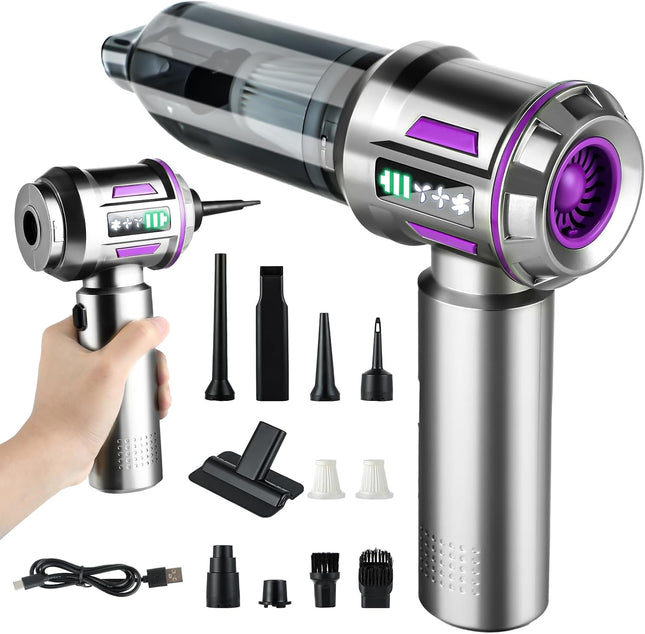 Cordless Car Vacuum Cleaner Handheld Powerful 26000Pa Brushless Motor 7 in 1 High Power Mini Portable Rechargeable Hand Held Air Duster/Blower for Pet Vehicle Home Office