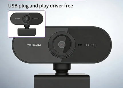 USB Webcam with Microphone, Plug and Play Computer Camera for Video Calling, Zoom, Teams, Streaming, Compatible with PC and Mac