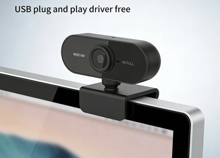 USB Webcam with Microphone, Plug and Play Computer Camera for Video Calling, Zoom, Teams, Streaming, Compatible with PC and Mac